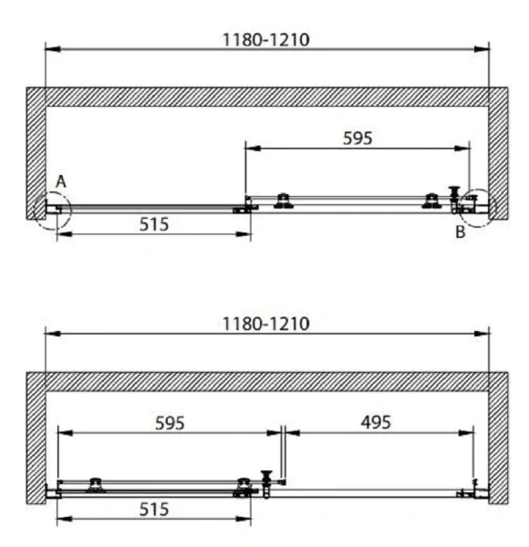 Душевая дверь в нишу Cezares Eco 120 см профиль черный - фото 2