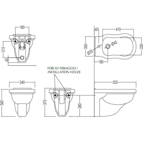 Биде подвесное Devon&Devon Blues IBBID1FSBLUES - фото 3