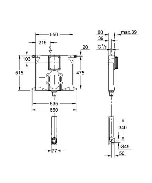Унитаз напольный приставной безободковый Grohe Bau Ceramic 39430000 - фото 3