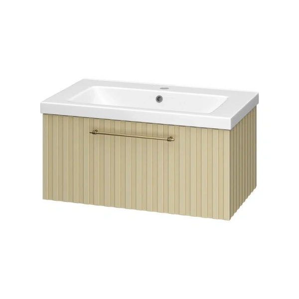 Тумба под раковину подвесная Brevita Alicante 90 см с 1 ящиком: капучино - фото 4