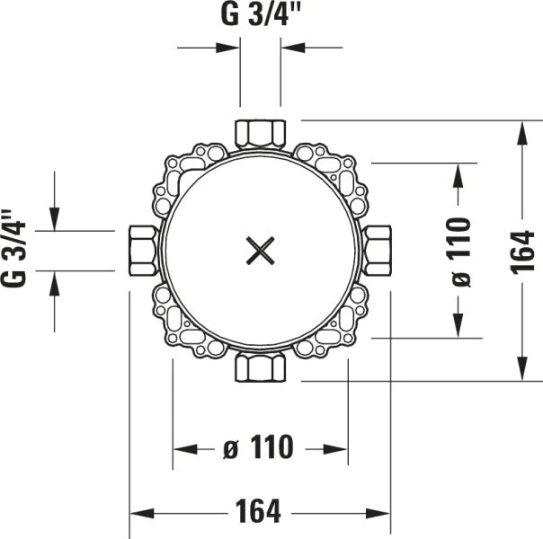 Внутренняя часть смесителя Duravit латунь - фото 3
