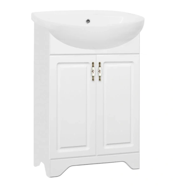 Тумба под раковину напольная Style Line Олеандр-2 55 Люкс 55 см белая - фото 1