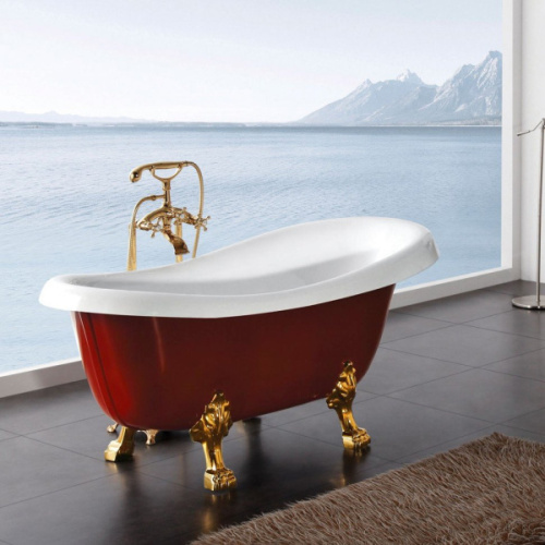 Ванна акриловая BelBagno 170х80 см отдельностоящая, красная - фото 3