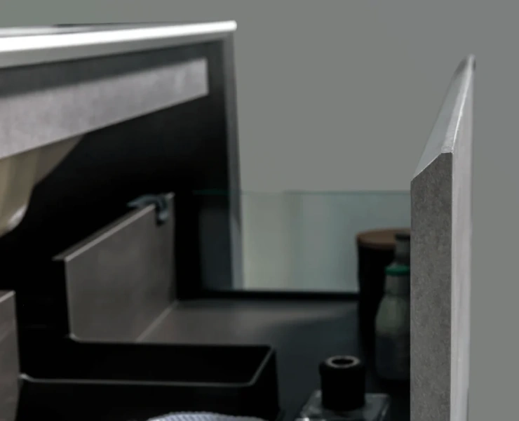 Тумба с раковиной подвесная Black&White Universe 100 см серая, 100 см - фото 6