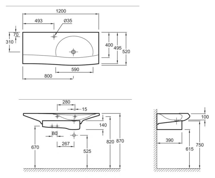 Раковина Jacob Delafon Stillness 120 см подвесная, керамические - фото 7