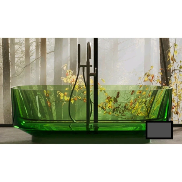 Ванна DEA Design Shadow DD8675 1700 R4, 170 х 72 см, полиэфирная смола, цвет smoky black (дымчато-черный) - фото 1