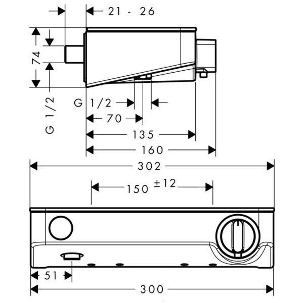 Смеситель для душа Hansgrohe Ecostat Select хром, для душа - фото 2
