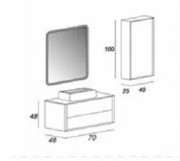 Тумба под раковину подвесная Cezares Bellagio 70 см Rovere Tabacco, в наличии - фото 2