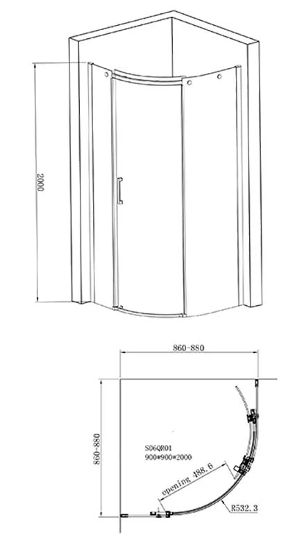 Душевой уголок Jacob Delafon Contra 90х90 см правосторонний, прозрачное стекло - фото 2