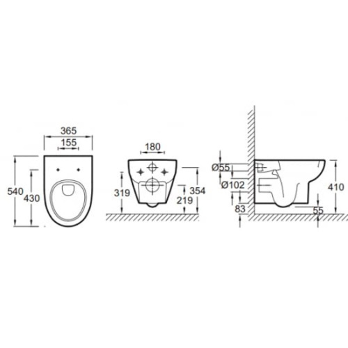 Унитаз подвесной Jacob Delafon Odeon Up безободковый - фото 3