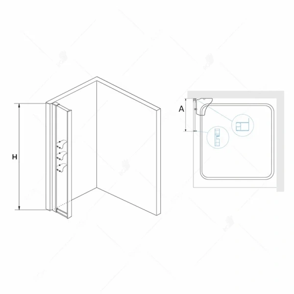 Душевая перегородка RGW Z-42 30 см со стеклянными полками - фото 2