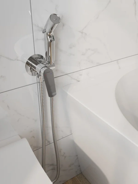 Гигиенический душ со смесителем Cersanit Flavis хром, округлые - фото 6