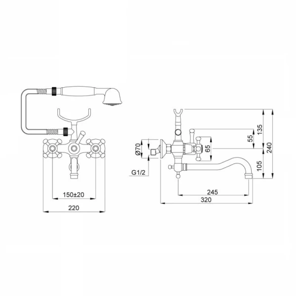 Смеситель для ванны Migliore Lady 188 с поворотным изливом - фото 2
