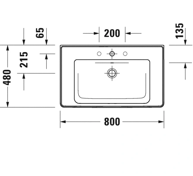 Раковина Duravit D-Neo 80 см с 1 отверстием под смеситель - фото 2
