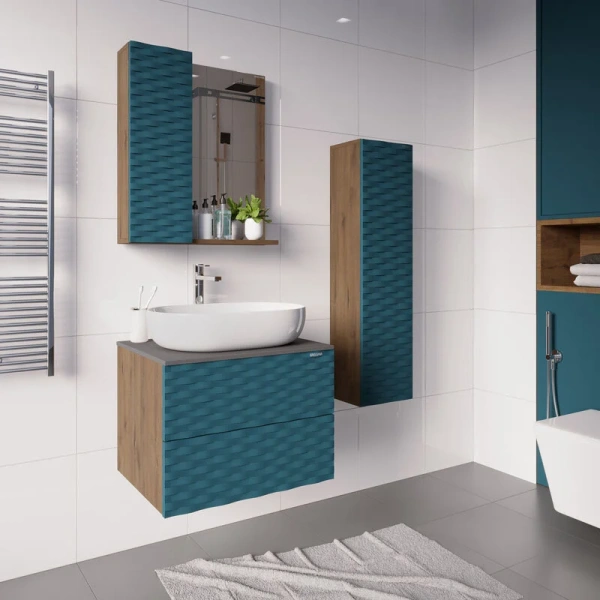 Тумба под раковину подвесная Grossman Альба 65 см веллингтон/бриз, 65 см - фото 6