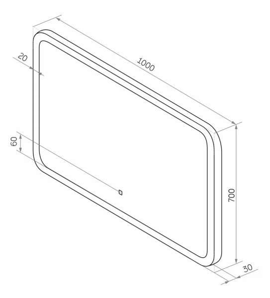 Зеркало с подсветкой Misty Стайл 100 см с сенсором, по запросу - фото 2