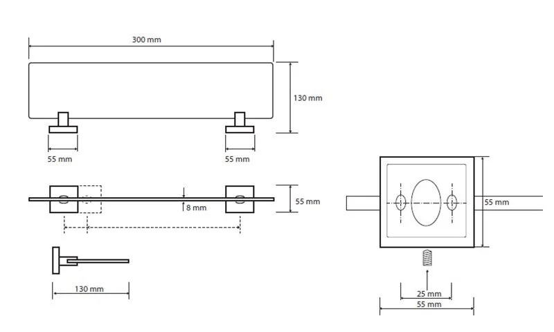 Полочка для ванной Bemeta Beta стеклянная - фото 2