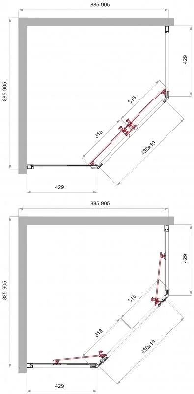Душевой уголок BelBagno Uno-195 90х90 см профиль хром - фото 2