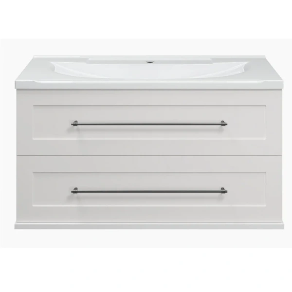 Тумба под раковину подвесная Misty Марта 100 см белая - фото 1