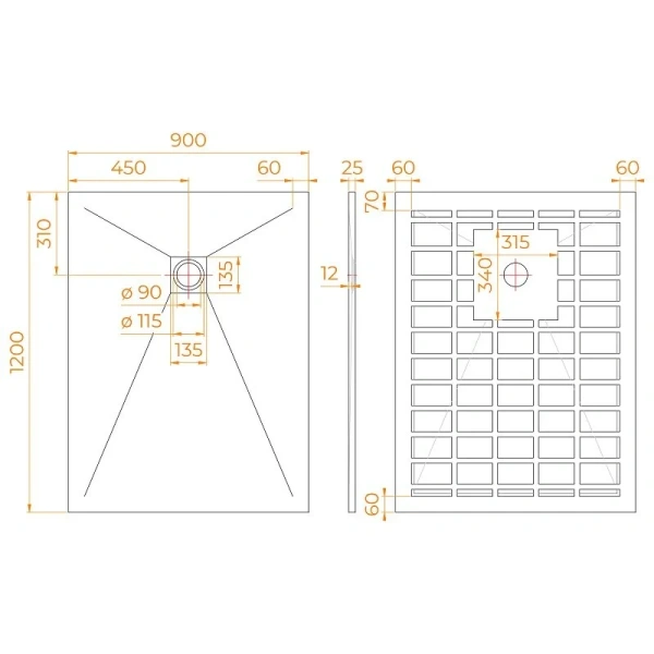 Душевой поддон RGW Stone Tray-G 120x90 см графит - фото 2