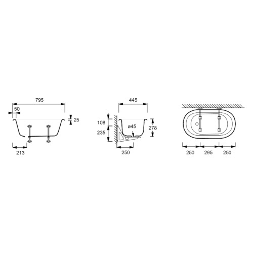 Ванна чугунная Jacob Delafon Maternelle 80х45 см для младенцев, без антискользящего покрытия - фото 2