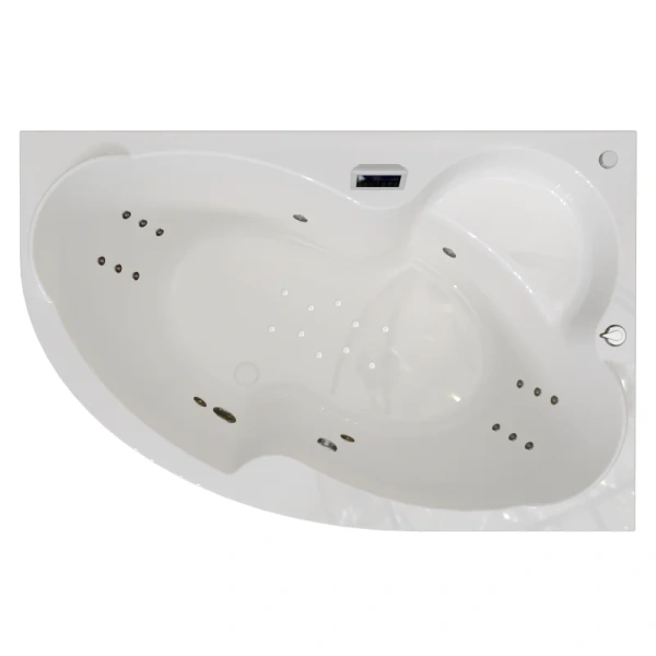 Гидромассажная ванна Радомир Ирма 2-83-2-1-9-217/2-83-2-2-9-217, 169 x 110 см, L/R, рама-подставка, фронтальная панель, слив-перелив, гидромассаж Люкс хром КУ 500, белая - фото 2