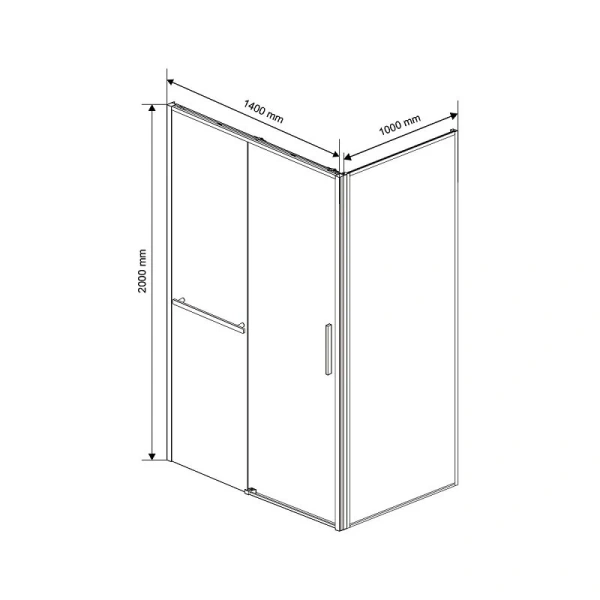 Душевой уголок Vincea Slim Soft 140х100 см профиль черный, прямоугольные - фото 2