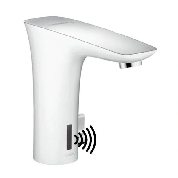 Смеситель для раковины бесконтактный хром-белый Hansgrohe PuraVida - фото 2