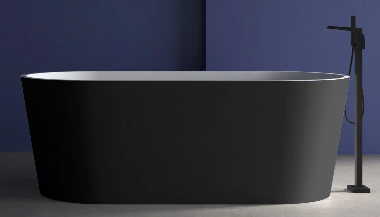 Акриловая ванна Abber 170х80 см черная матовая, овальные - фото 5
