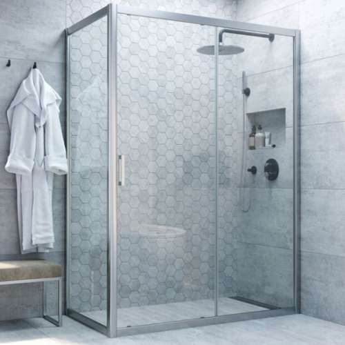 Душевой уголок стекло прозрачное Vegas-glass ZP+ZPV 120х80 01, хром, бронза, золото, белые, черные, другие - фото 4