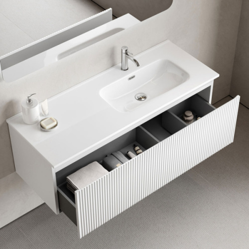 Тумба под раковину подвесная Sancos Snob R 1.0 120 см правая bianco, подвесная, пристенная - фото 4