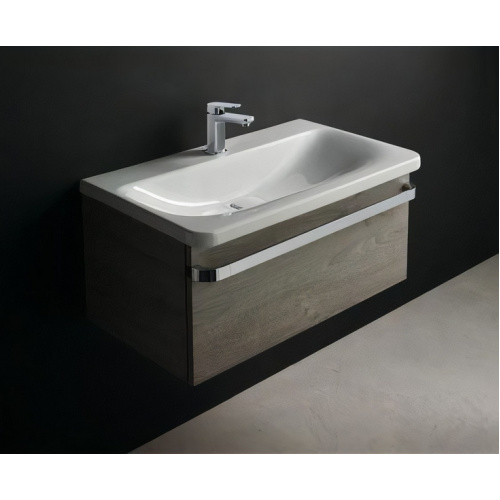 Тумба под раковину подвесная Ideal Standard Tonic II 80 см светло-серое дерево, современная, hi-tech - фото 3