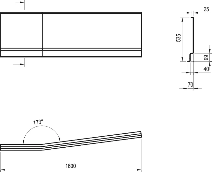 Передняя панель для ванны, левый вариант, Ravak BeHappy II 160, в наличии index_2 - фото 6