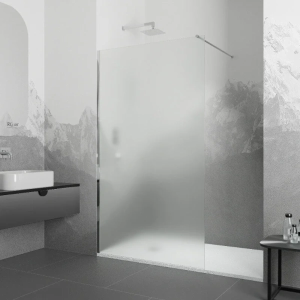 Душевая перегородка RGW Walk In WA-010 90 см стекло матовое-сатинат, профиль хром - фото 1