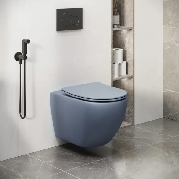 Унитаз подвесной Grossman Color голубой матовый - фото 2