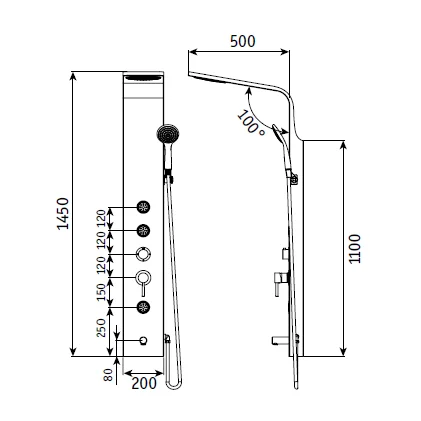 Душевая панель RGW Shower Panels SP-05-B черная матовая - фото 2