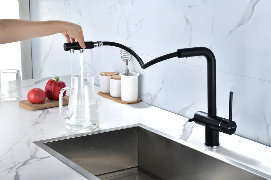 Смеситель для питьевой воды Paulmark Serpentine антрацит, современные, hi-tech - фото 3