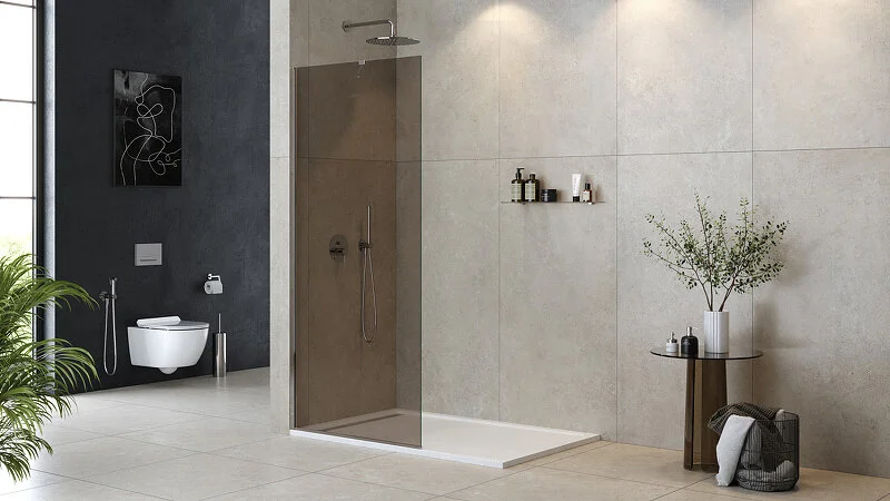 Душевая перегородка Cezares Liberta 110 см стекло бронза, профиль хром, хром - фото 3