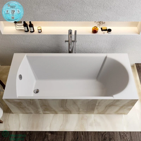 Ванна из литьевого мрамора Marmo Bagno Глория, 170 х 80 см - фото 1