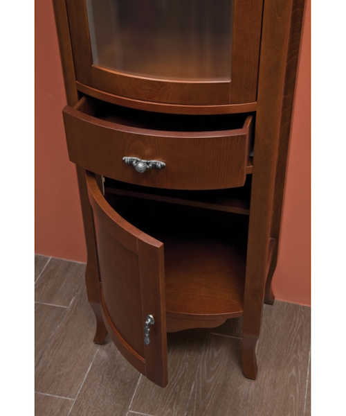 Шкаф-пенал, петли слева, цвет орех матовый, фурнитура состаренное серебро, La Beaute Nora, по запросу - фото 2