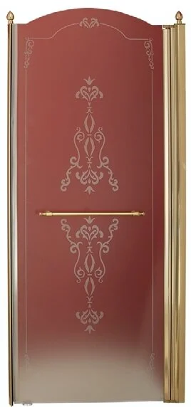 Душевая дверь в нишу Migliore Diadema 80 см профиль хром стекло матовое декорированное правая - фото 3