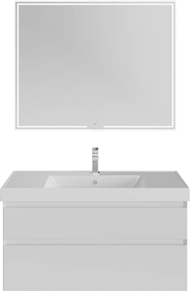 Тумба под раковину подвесная Kerama Marazzi Cubo 100 см белая матовая, современная, hi-tech - фото 3