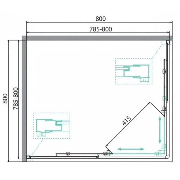 Душевой уголок BelBagno Due 80х80 см квадратный - фото 2