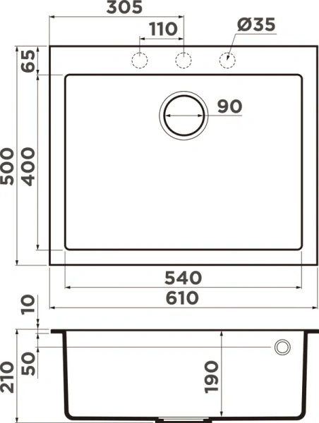 Мойка для кухни Omoikiri Bosen 61 CH 61 см шампань - фото 3