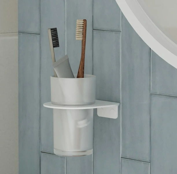 Стакан для ванной IDDIS Noa нержавеющая сталь - фото 3