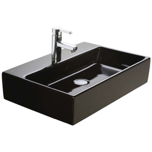 Раковина Villeroy & Boch Memento 50 см черная с декором New Glory Platinum - фото 1