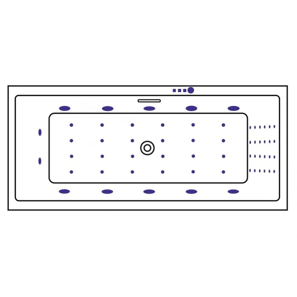 Ванна гидромассажная Excellent Heaven Slim Nano 170 x 75 см, белый/хром, WAEX.HEV17S.NANO.CR - фото 4