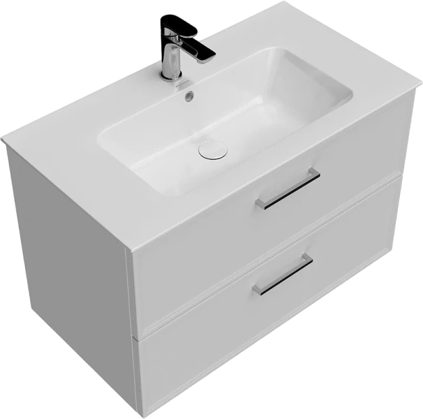 Тумба под раковину подвесная Kerama Marazzi Piano Classic 85 см ясень белый матовый - фото 4