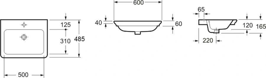 Раковина Lavinia Boho Bathroom Sink 60 см врезная, из санфарфора - фото 7