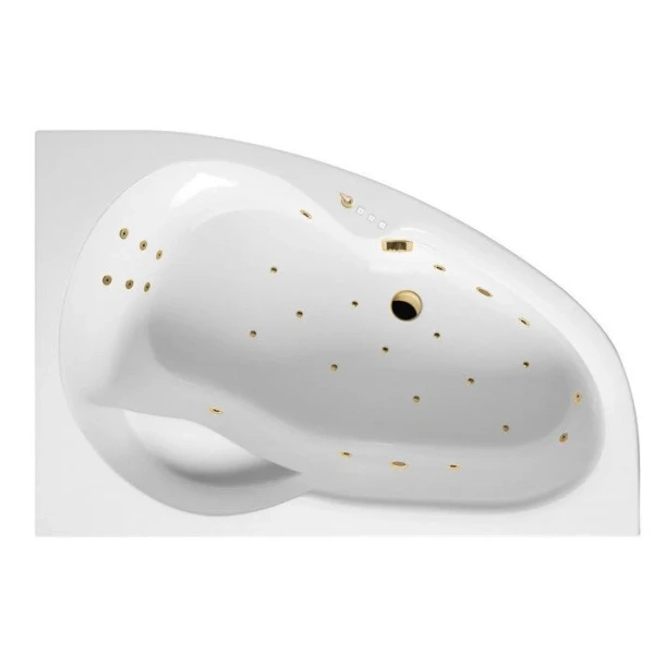 Ванна гидромассажная Excellent Newa Ultra 160 x 95 см, правая, белый/золото, WAEX.NEP16.ULTRA.GL - фото 1